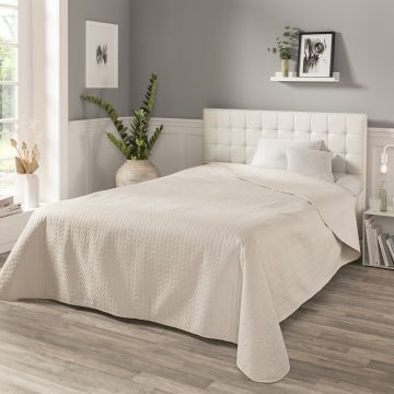 Jeté de lit beige 220x250 cm
