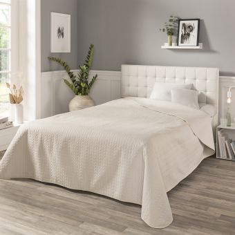 Jeté de lit beige 220x250 cm