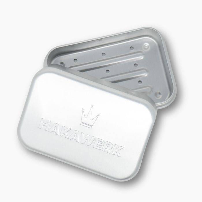 Boîte à savon en aluminium avec bac d'égouttage