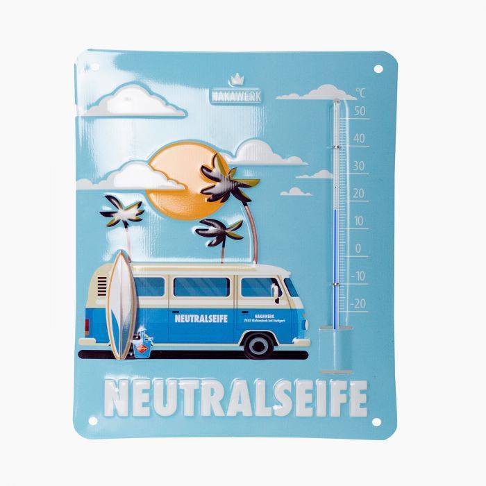 Plaque de métal décorative avec thermomètre