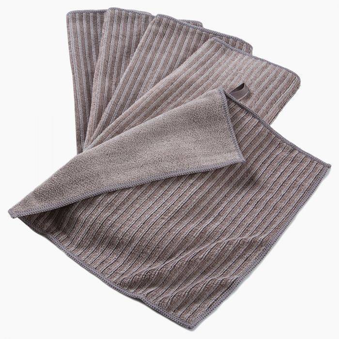 5 microfibres gris-marron pour polissage